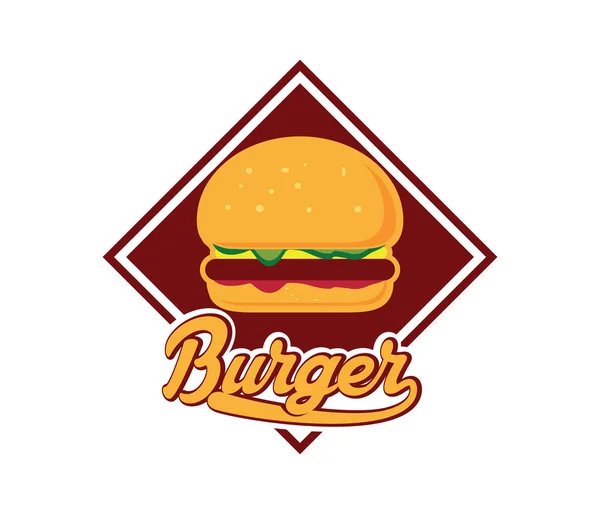 Burger Vecteur Pour Restaurant Street Food Café Icône Logo Modèle — Image vectorielle
