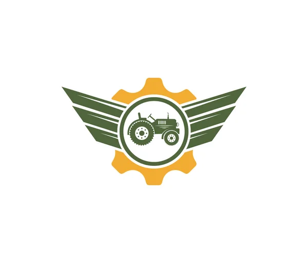 Tractor Agricultura Granja Campo Herramienta Vector Icono Logotipo Diseño Plantilla — Archivo Imágenes Vectoriales