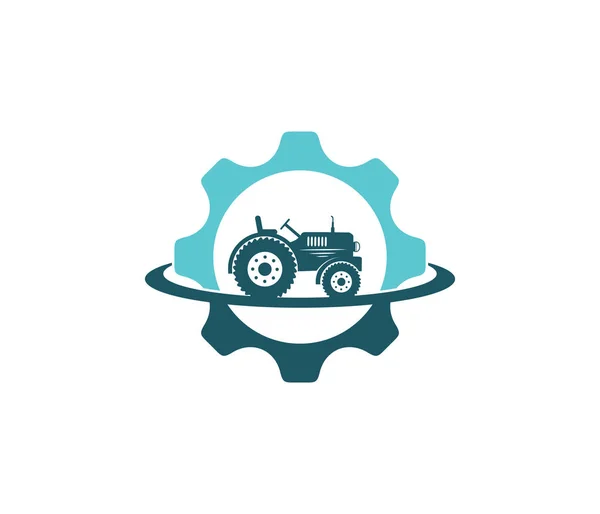 Τρακτέρ Γεωργία Αγρόκτημα Πεδίο Εργαλείο Διάνυσμα Εικονίδιο Λογότυπο Πρότυπο Σχεδίασης — Διανυσματικό Αρχείο