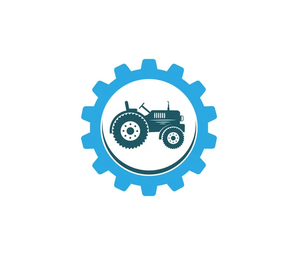 Traktor Mezőgazdasági Farm Mező Eszköz Vektor Ikon Logo Design Sablon — Stock Vector