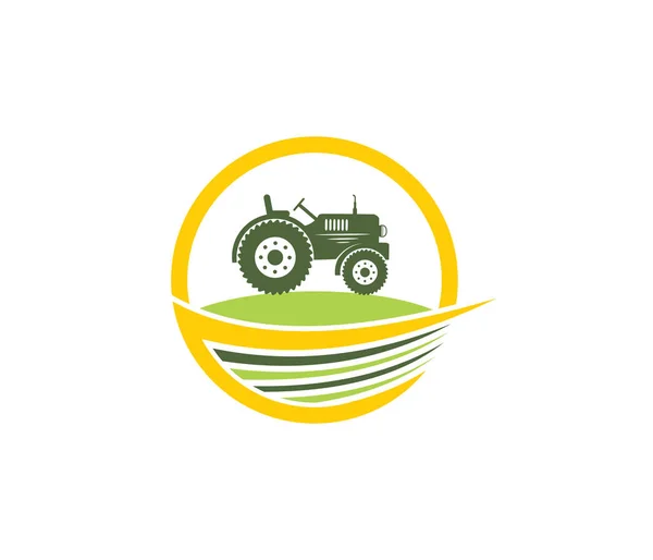 Tractor Agricultura Granja Campo Herramienta Vector Icono Logotipo Diseño Plantilla — Vector de stock