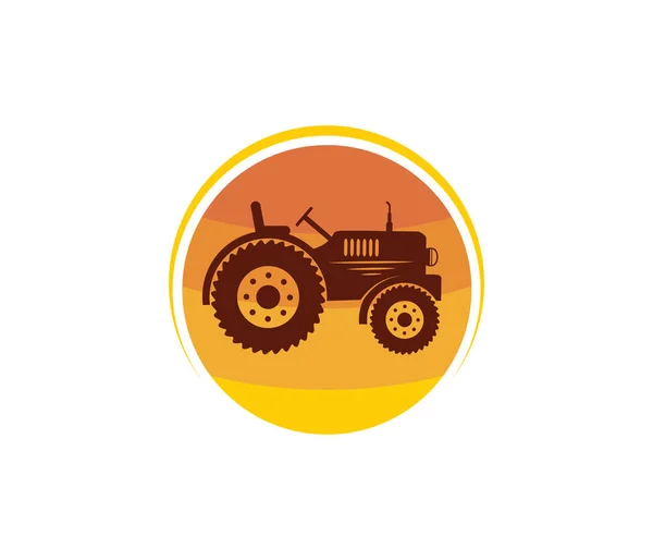 Traktor Landwirtschaft Feld Werkzeug Vektor Symbol Logo Design Vorlage — Stockvektor