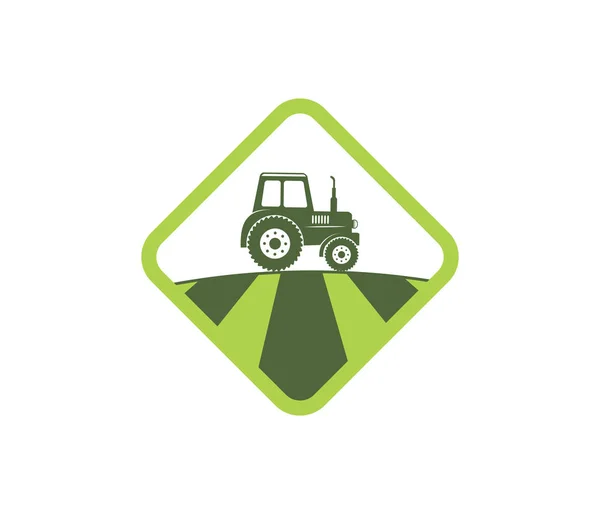 Tractor Agricultura Granja Campo Herramienta Vector Icono Logotipo Diseño Plantilla — Vector de stock