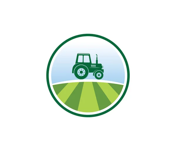 Tractor Agricultura Granja Campo Herramienta Vector Icono Logotipo Diseño Plantilla — Archivo Imágenes Vectoriales