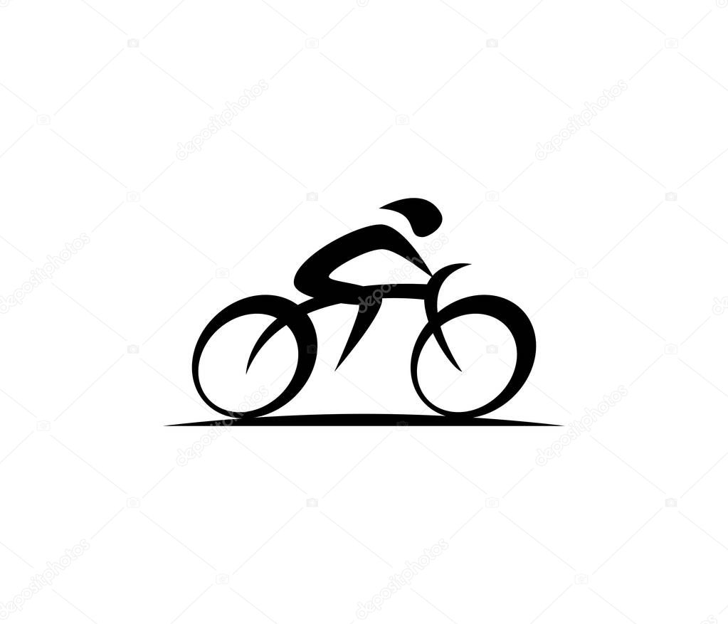 abstract bicycle icon or vector logo design template