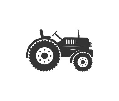 traktör tarım çiftlik alanı araç vektör simge logo tasarım şablonu