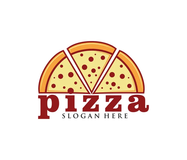 Pizza Wektor Ikona Logo Design Dla Bistro Restauracja Kawiarnia — Wektor stockowy