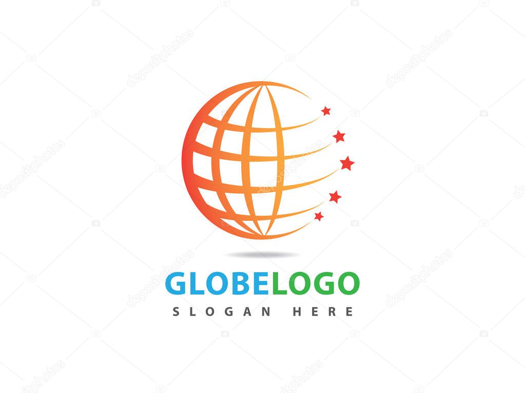 Globe dynamic sphere logo icon vector design template