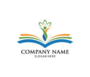 Sağlık kitap vektör simge logo tasarım şablonu