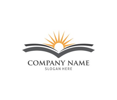 Güneş Parlatıcı kitap vektör simge logo tasarım şablonu