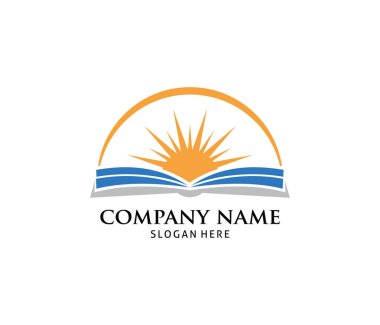 Güneş Parlatıcı kitap vektör simge logo tasarım şablonu