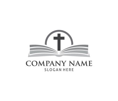 Hıristiyan Kutsal kitap vektör simge logo tasarım şablonu