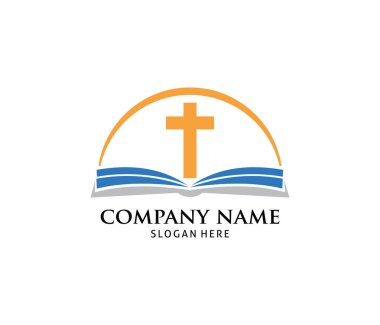 Hıristiyan Kutsal kitap vektör simge logo tasarım şablonu