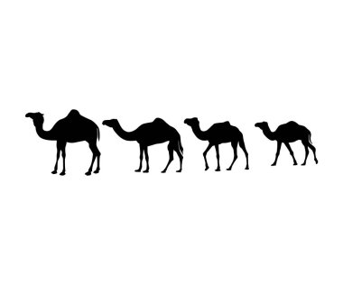 deve siluet vektör simgesi logo tasarım şablonu ayarlama