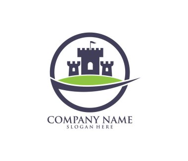 kale kale stronghold vektör simge logo tasarım şablonu