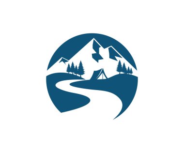 dağların zirvesi vektör logo tasarım şablonu