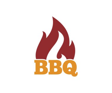 Barbekü barbekü vektör simge amblem logo tasarım şablonu