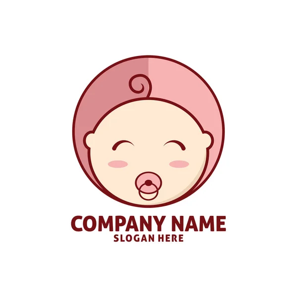 Happy Baby Shop Vector Icon Logo Design Template — Stock Vector