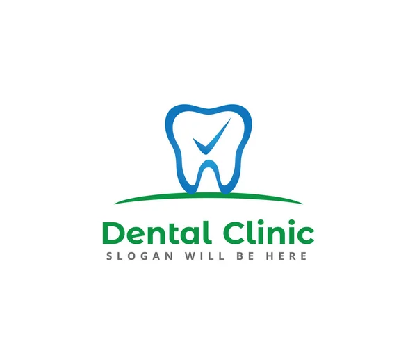 Dental Odontologia Vetor Ícone Símbolo Logotipo Design Modelo —  Vetores de Stock