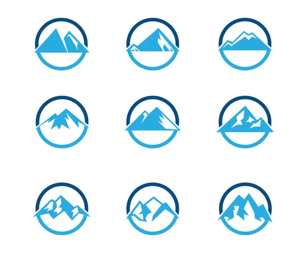 Шаблон Логотипа Пиковой Иконки Гор — стоковый вектор