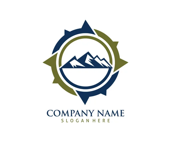 Mountains Adventure Vector Icon Logo Design Template — Stock Vector