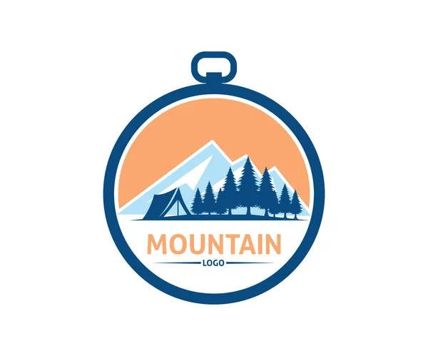 Montagne Aventure Vectoriel Icône Logo Conception Modèle — Image vectorielle