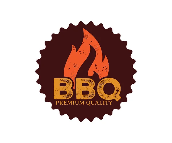 Bbq Icono Del Vector Barbacoa Emblema Diseño Plantilla — Archivo Imágenes Vectoriales