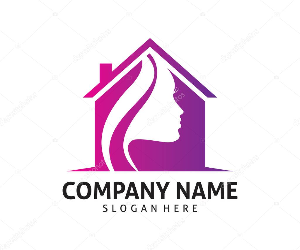 Women beauty care treatment center vector icon logo design template