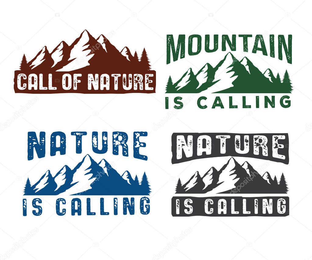 mountains vector icon logo design template nature is calling 