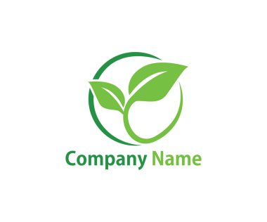 Doğa biyoloji organik soyut yaprak vektör simge logo tasarım şablonu