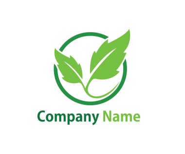 Doğa biyoloji organik soyut yaprak vektör simge logo tasarım şablonu