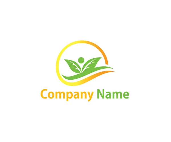 Natura Biologia Organico Astratto Foglia Vettore Icona Logo Design Template — Vettoriale Stock