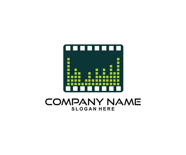 Music Video Media Record Vector Icon Logo Design Template — Stock Vector