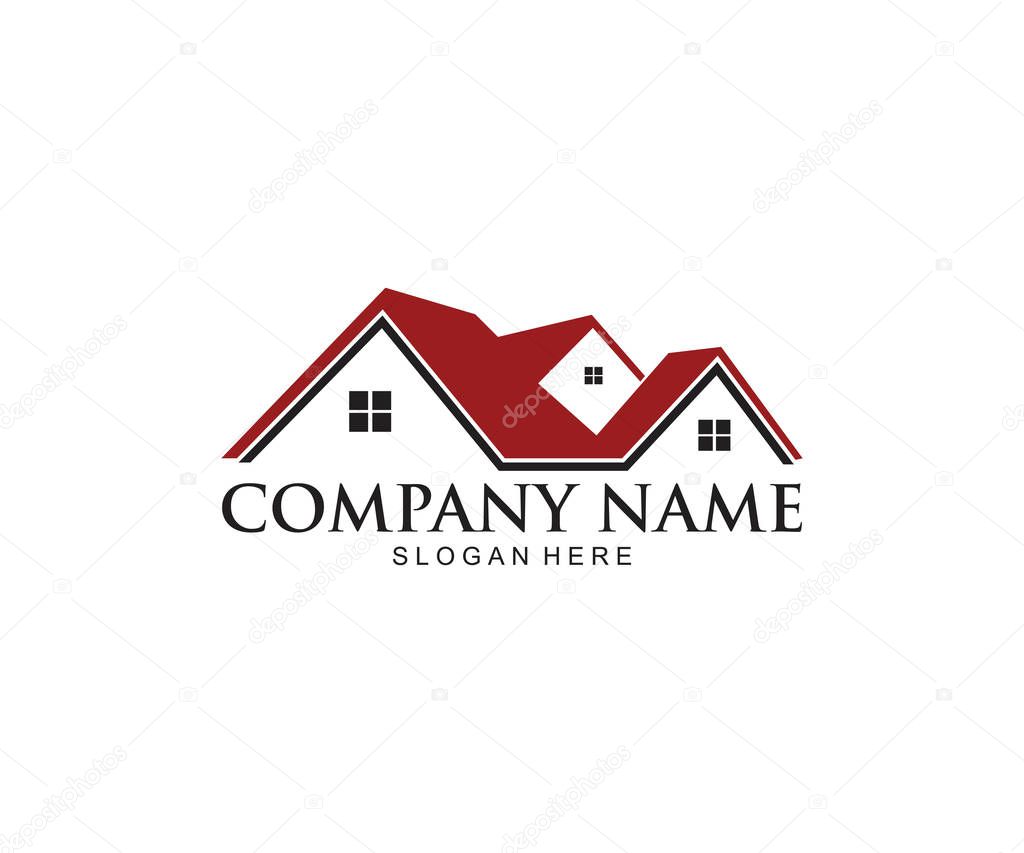 Home real estate house vector icon logo design template