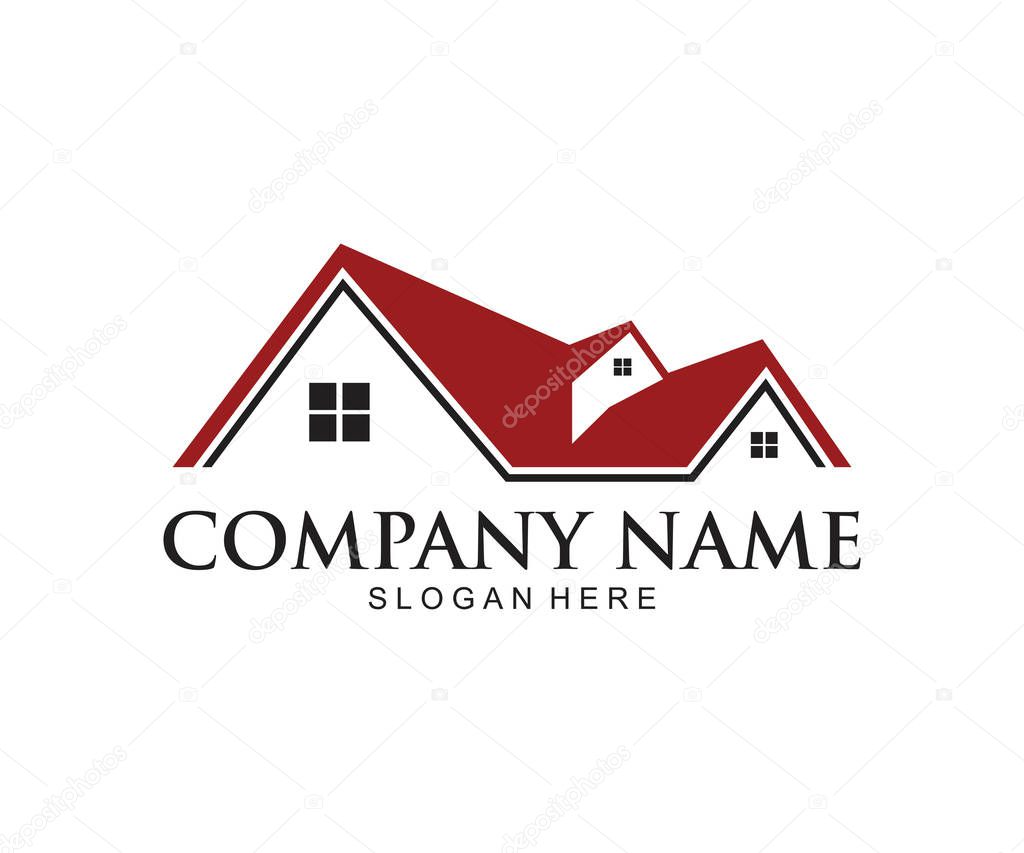 Home real estate house vector icon logo design template
