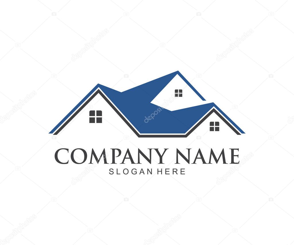 Home real estate house vector icon logo design template