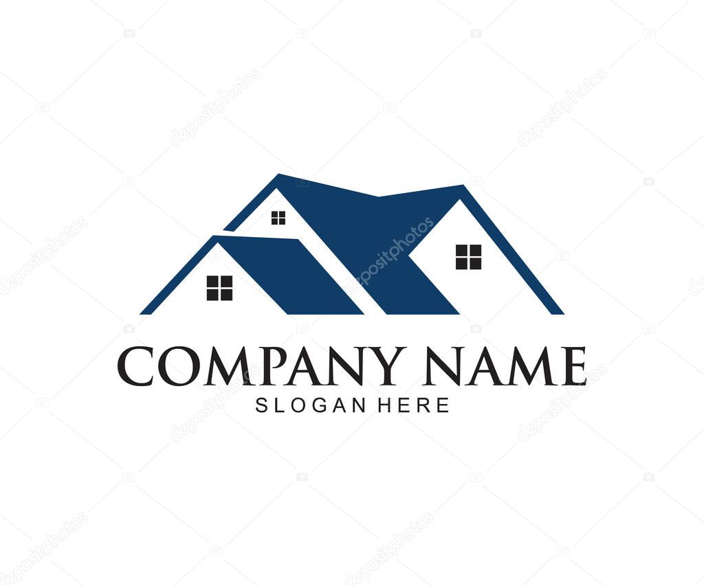 Home real estate house vector icon logo design template