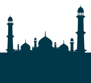 siluet Camii arka plan vektör tasarım şablonu