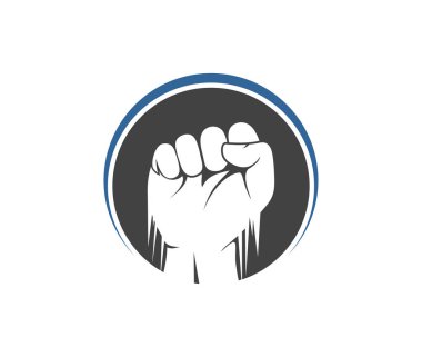 El yumruk içinde bir daire vektör logo tasarım şablonu