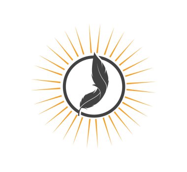 tüy şekli tema kavramı vektör logo tasarım şablonu