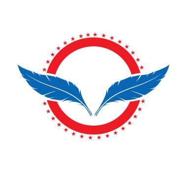 tüy şekli tema kavramı vektör logo tasarım şablonu