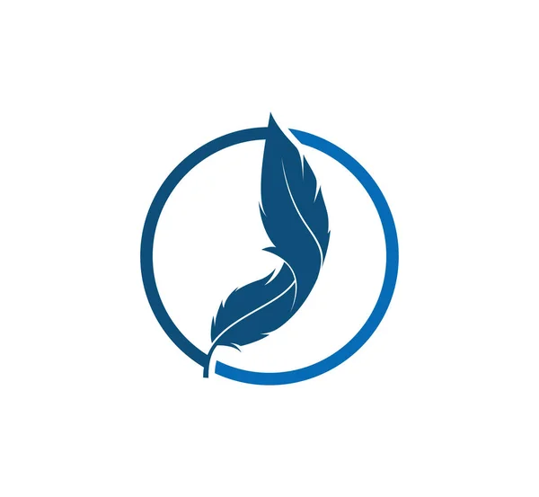 Fjäder Form Tema Begreppet Vektor Logo Designmall — Stock vektor