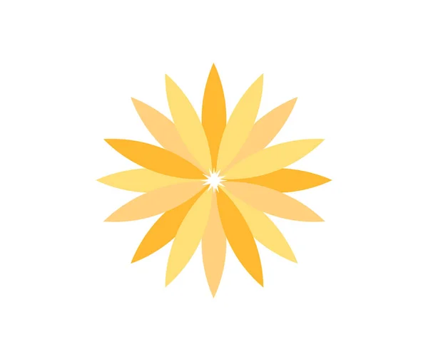 Pěkně Žluté Květinové Téma Koncepce Vektorové Logo Šablona Návrhu — Stockový vektor