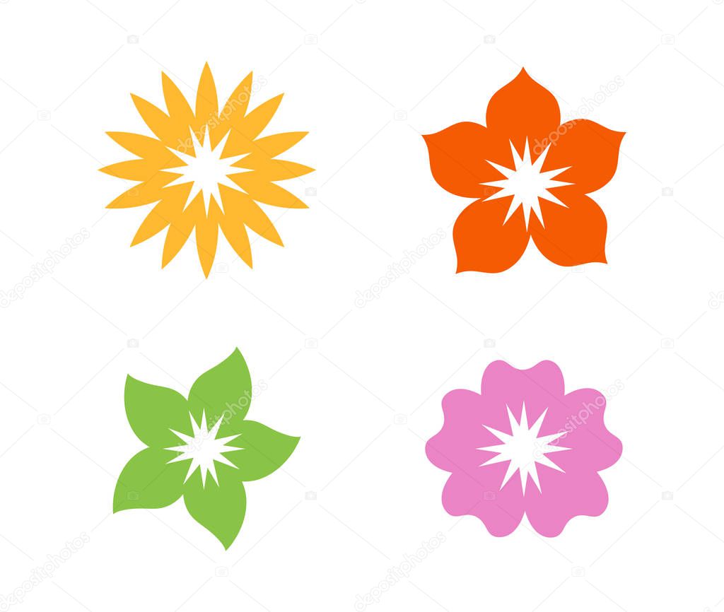 Pretty flower theme concept vector logo design template
