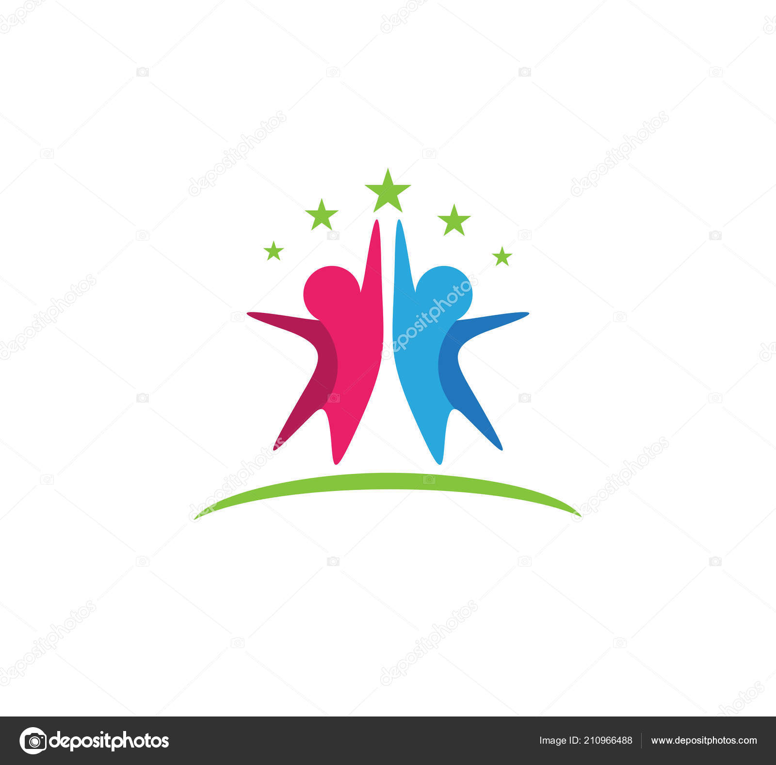 Simple Abstract Person Shape Help Care Education Leadership