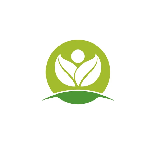 Tarım Doğal Bitki Verimli Vektör Logo Tasarım Şablonunun — Stok Vektör
