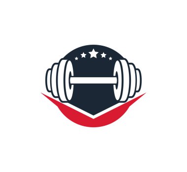güçlü favori fitness vücut geliştirme vektör logo tasarım şablonu
