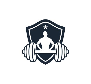 güçlü favori fitness vücut geliştirme vektör logo tasarım şablonu