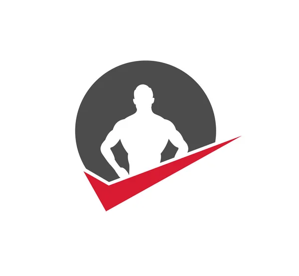 Strong Favorite Fitness Body Building Vector Logo Design Template — Stock Vector