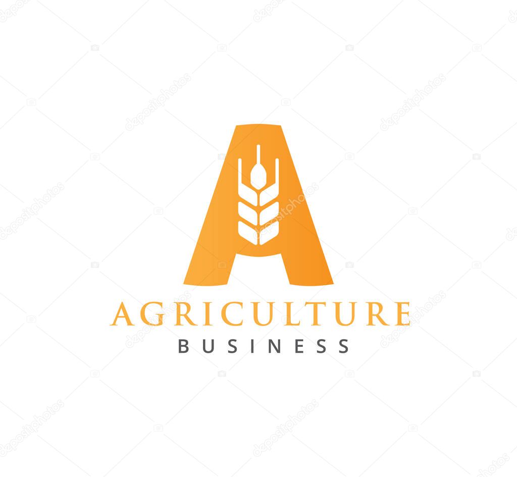 vector or icon logo concept design template for agriculture technology, agriculture business, education, field soil land process, crop farm